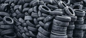 Stacks of used tires