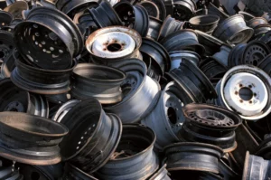 Salvaged Metal Car Tires